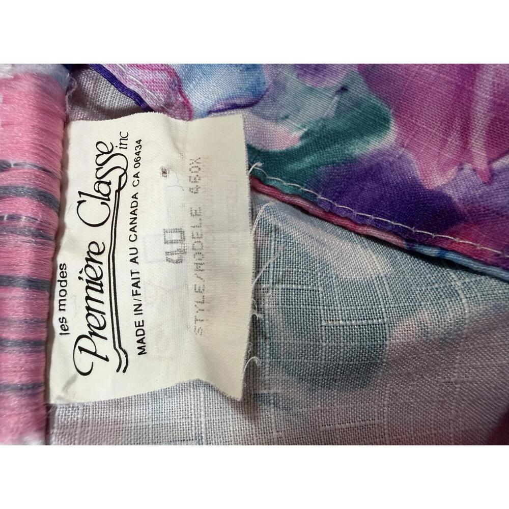Vintage 90s Floral Grandmacore Blouse • Made in Canada Oversized Spring Shirt - Picture 4 of 6